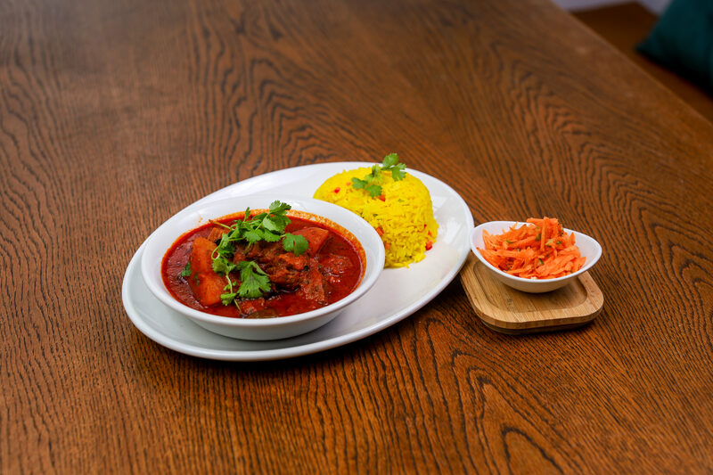Slow-cooked lamb dish at Zizi's Restaurant, Umtentweni, KZN South Coast