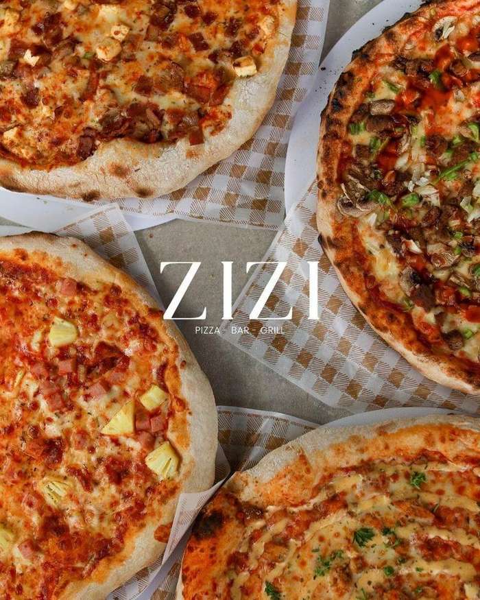 Selection of sourdough pizzas at Zizi's Pizza Bar, Umtentweni, KZN South Coast